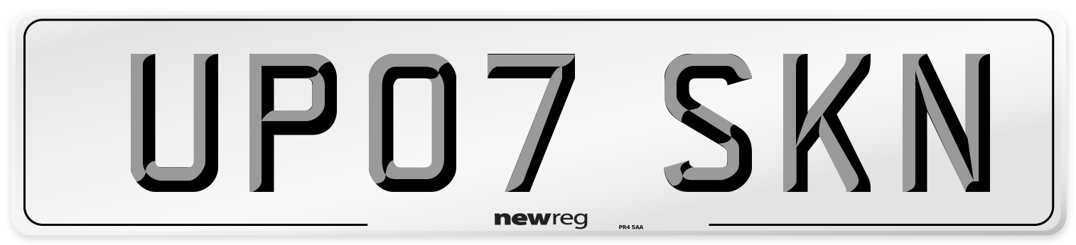 UP07 SKN Number Plate from New Reg